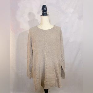 Brand: Evolution by Cyrus| Milanya Cable Detail Pullover| Color: Beige| Size: 1X